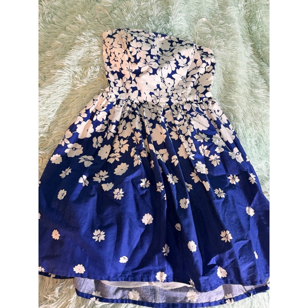 B. Darlin Blue Strapless Sweetheart Fit & Flare Lined Zip Knee Dress 5/6